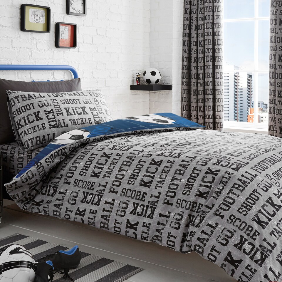image 1 of Bedlam Football Duvet Cover Set Blue