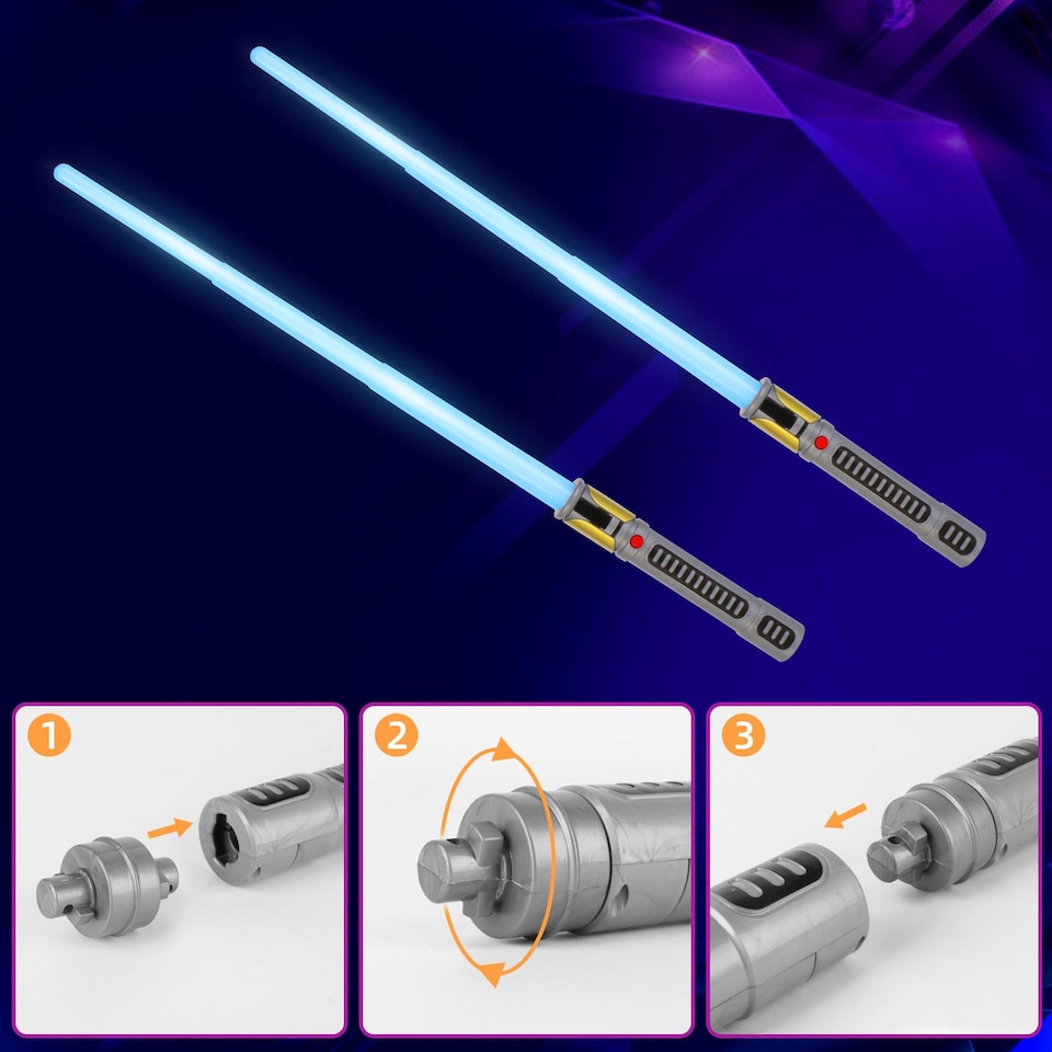 image 1 of Space Sword Lightsaber – 7‑Colour LED, Sound Effects, Mute Mode & 60" Extendable Toy for Kids 3+