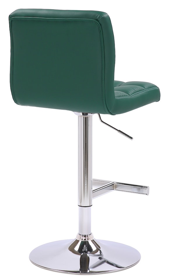 image 1 of Allegro Leather Single Kitchen Bar Stool, Chrome Footrest, Adjustable Swivel Gas Lift, Breakfast Bar & Home Barstool, Sage Green