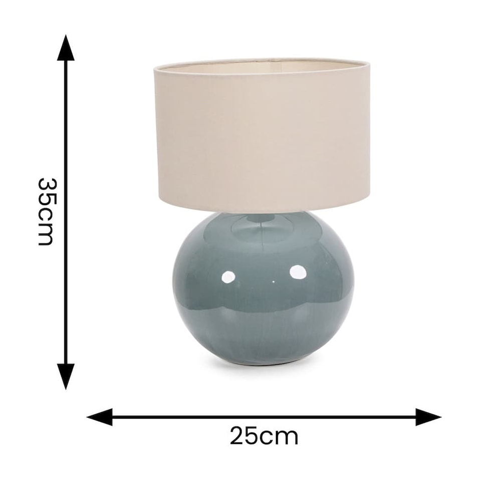 image 1 of ValueLights Bosco Eucalyptus Ceramic Table Lamp with Natural Drum Shade