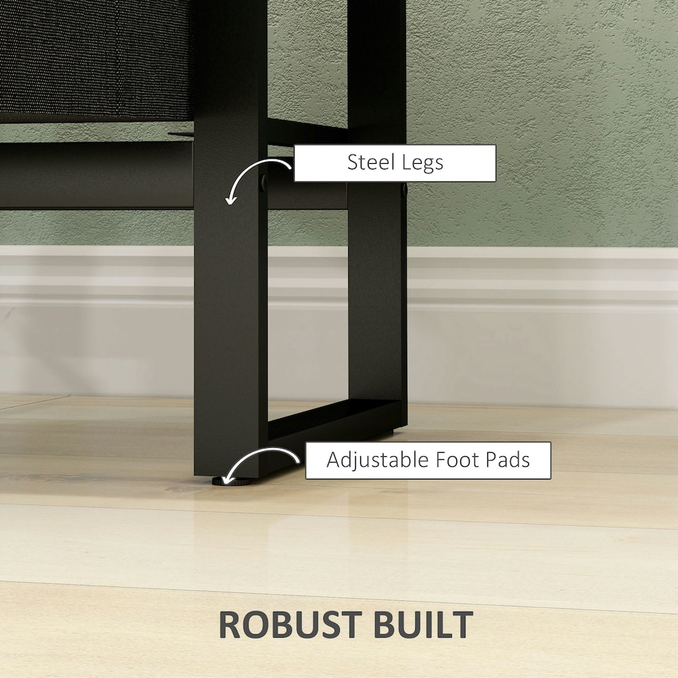 image 1 of HOMCOM Bedside Table with 2 Rattan Drawers and Steel Legs, Rustic Brown