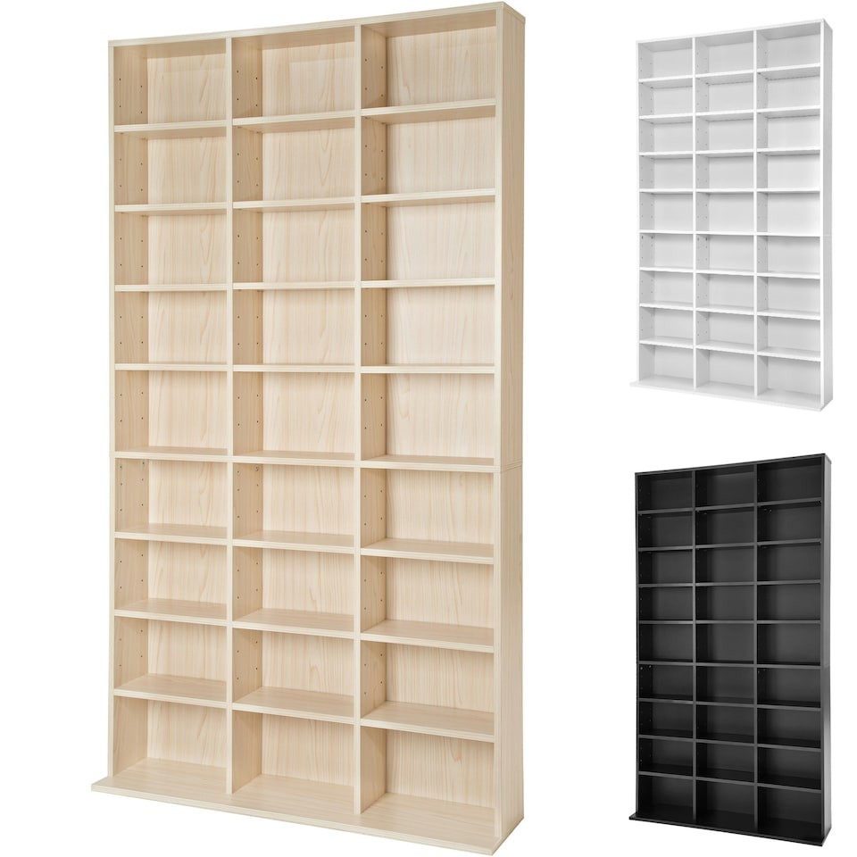 image 1 of CD Shelf Unit Christel - 27 compartments for up to 1080 CDs | Black | black | 102 x 23,50 x 180 cm | 1