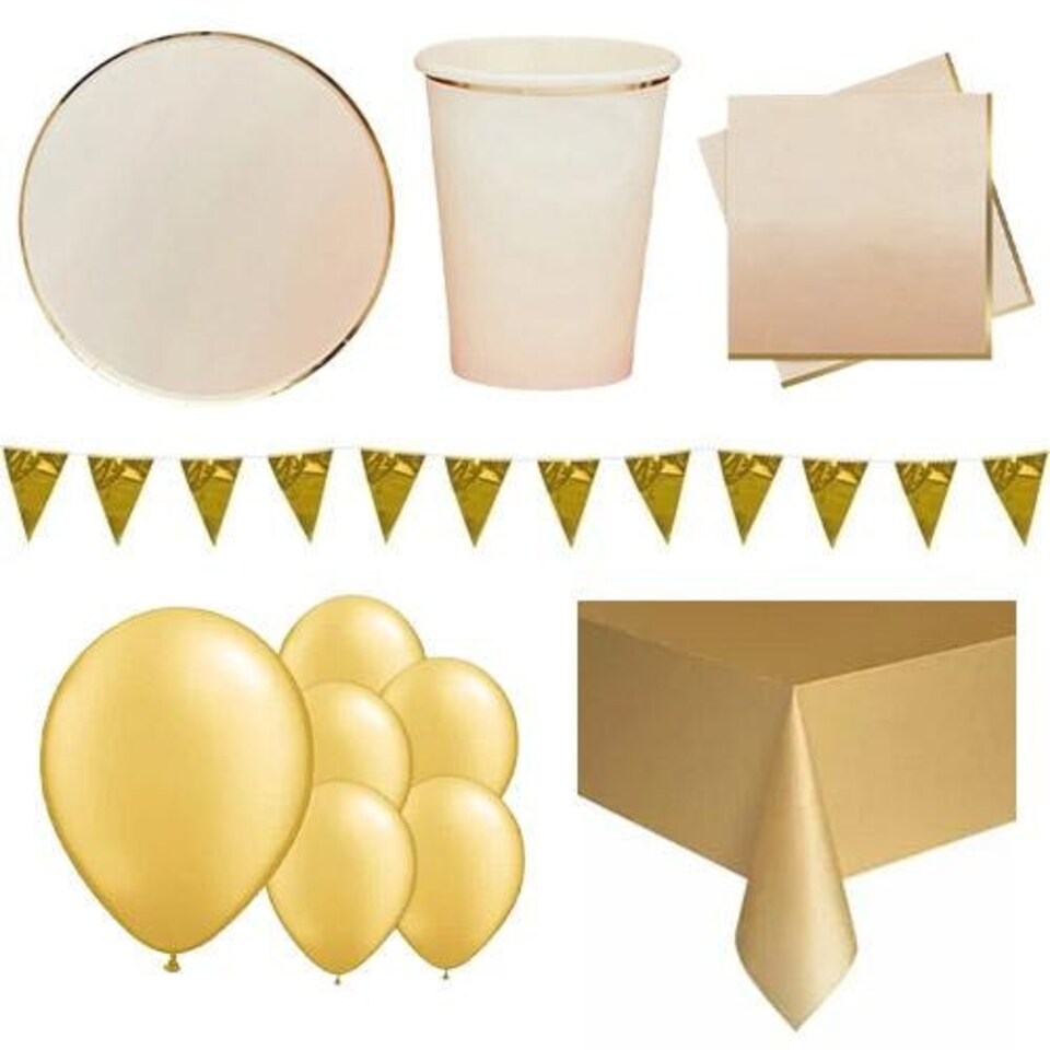 Gold & Peach Ombre 8 Person Deluxe Party Pack