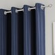image 2 of Enhanced Living Nightfall Plain Supersoft Navy Thermal Blockout Eyelet Curtains (PAIR) - 46 x 54 inch (117 x 137cm) | Blue | Navy | 2