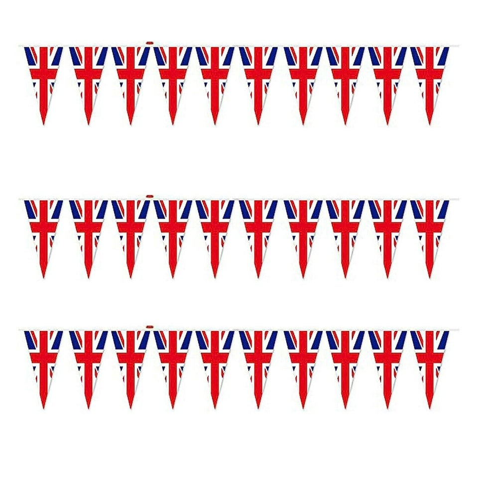 image 1 of Union Jack Flag Party Bunting 10m with 20 Pennants