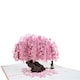 image 3 of Pink Cherry Blossom Tree With Couple 3D Pop Up Greeting Card