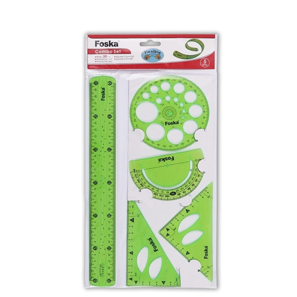 image 1 of 5 Pieces Plastic Flexible Geometric Set