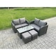 image 1 of Fimous Patio Garden Furniture Sets Wicker Outdoor Rattan Furniture Sofa Sets with Rectangular Coffee Table 2 Small Footstools