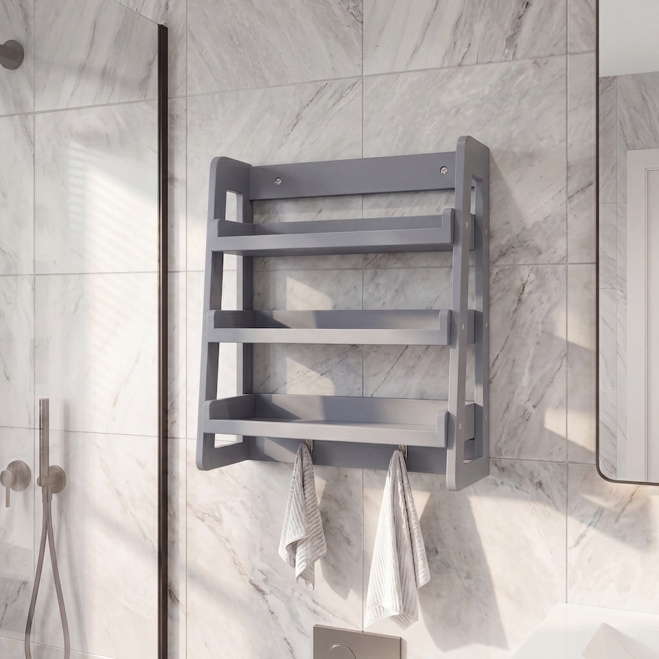 image 1 of Vida Designs Hayle Small Bathroom Hanging Rack - Grey