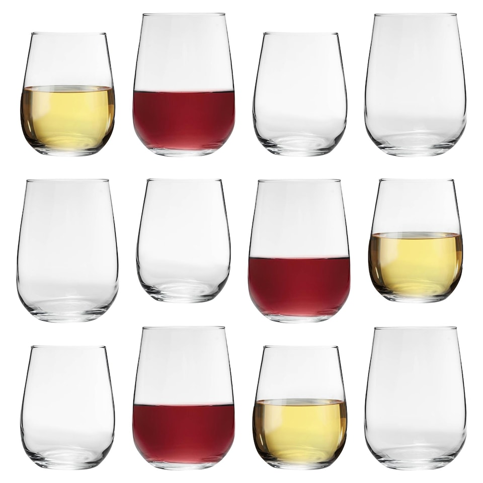 image 1 of LAV 12pc Gaia Stemless Wine Glasses Set - Clear | Clear | Clear | 12