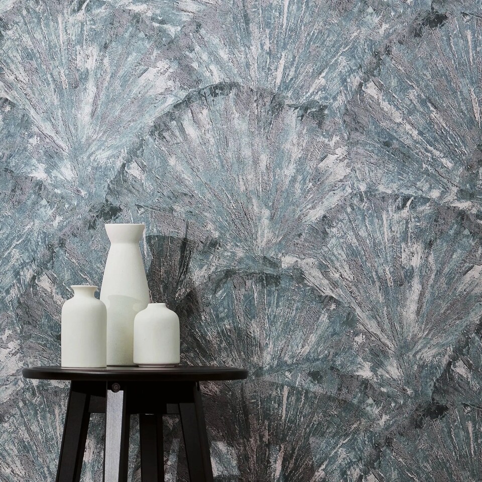 image 1 of Curated Shell Wallpaper in Blue Tones | Blue | Blue Tones