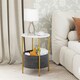 image 4 of COSTWAY Round End Table Small Space 2-Tier Side Table White