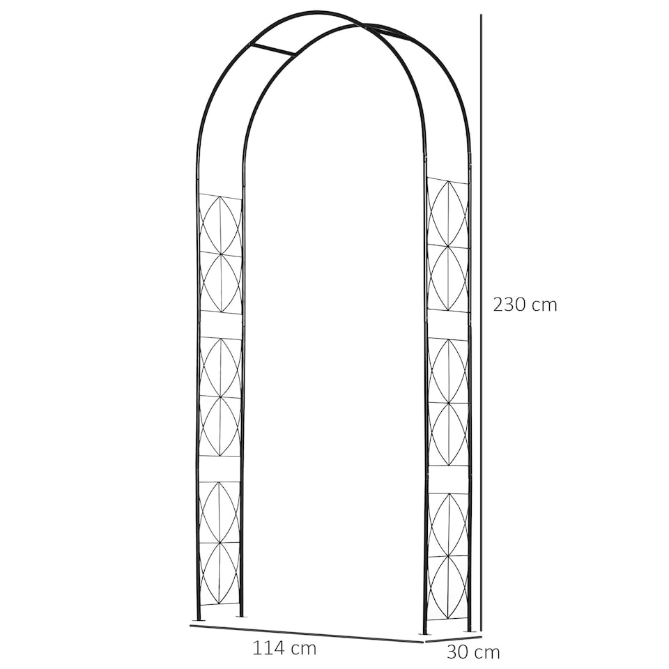 image 1 of Outsunny Metal Vintage Garden Arch Lawn Arbor Trellis Rose Plant Climbing Rack