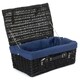 image 8 of 46cm Empty Willow Wicker Picnic Basket with Lining Grey | Grey | One Size
