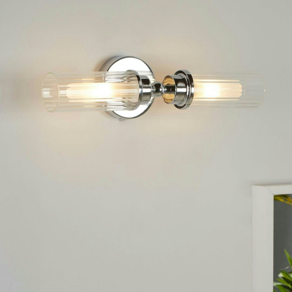 image 1 of Vurton 2 Light Chrome Bathroom Wall Light