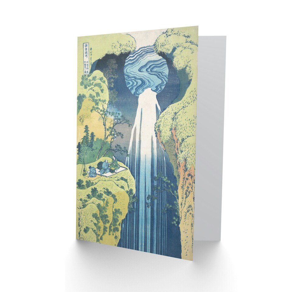 image 1 of Katsushika Hokusai Japanese Art Card Amida Falls of the Kisokaido Road