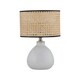 image 1 of First Choice Lighting Tuscan White Ceramic Lamp with Natural Cane Shade White | Brown