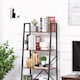 image 6 of HOMCOM Ladder Shelf, Bookshelf, 4-Tier Industrial Storage Rack for Living Room, Bedroom, Kitchen, Rustic Brown and Black
