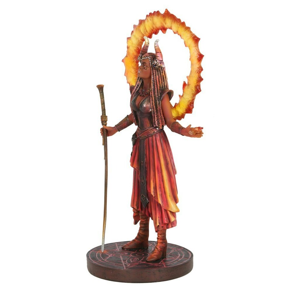 image 1 of Anne Stokes Fire Elemental Sorceress Collectable Figurine - Multicoloured - One Size