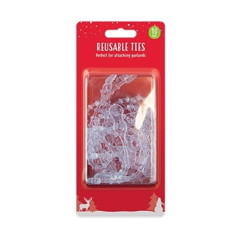 Reusable Clear Cable Ties - Pack of 10