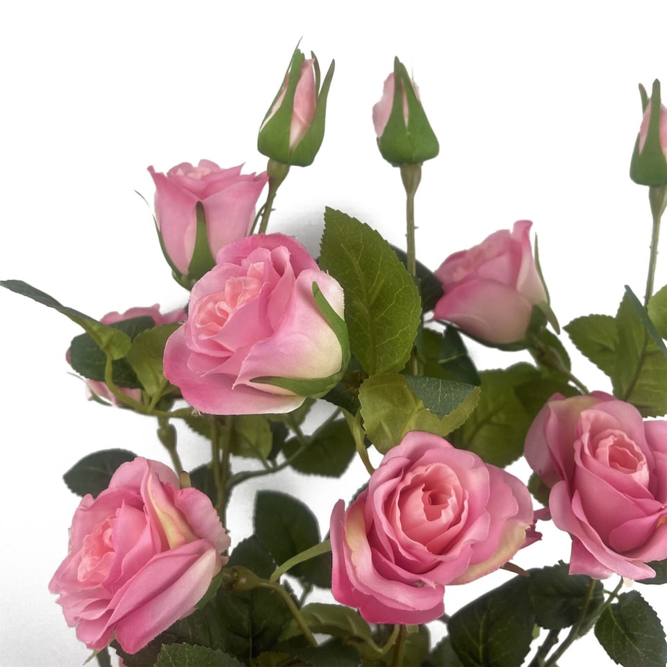 image 1 of Artificial Flowers Rose Bush Potted Deluxe Highly Realistic