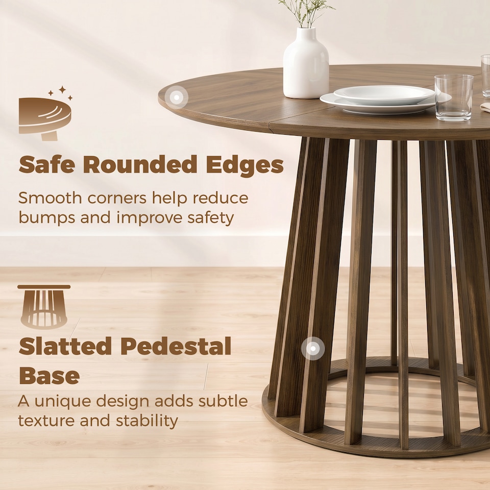 image 1 of HOMCOM Modern Dining Table for 4-6 People 120 cm Light Walnut