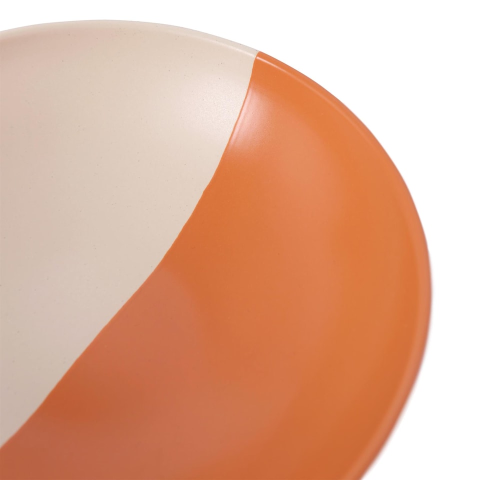 image 1 of Nicola Spring Dipped Stoneware Pasta Bowl - 20.5cm - Burnt Orange | Orange | Burnt Orange