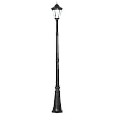 Outsunny 2.4m Garden Lamp Post Light LED Solar Powered Patio Path Lighting Lamp