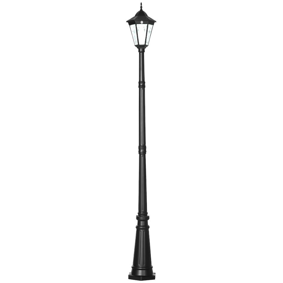 image 1 of Outsunny 2.4m Garden Lamp Post Light LED Solar Powered Patio Path Lighting Lamp
