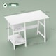 image 3 of HOMCOM Compact Computer Desk with Storage Shelves, Study Table with Bookshelf, PC Table Workstation for Home Office, Study, Easy Assembly, 106 x 51cm, White | White