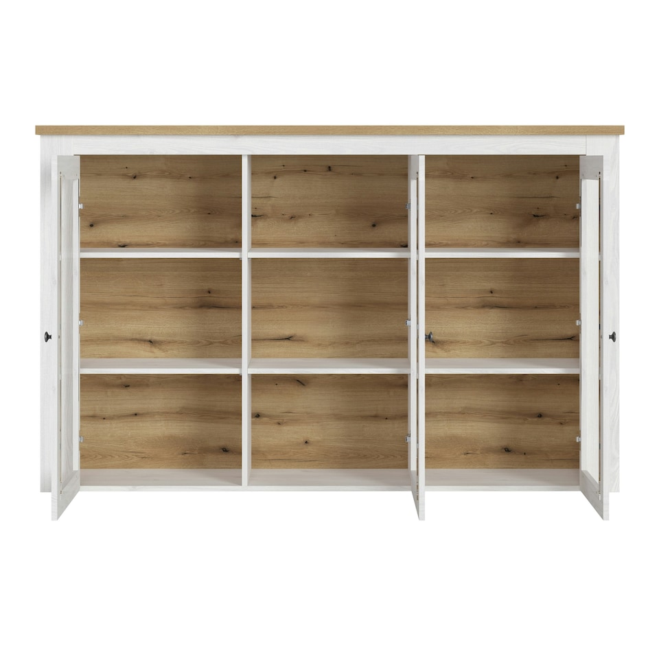 image 1 of Celesto 3 Door Display Top Unit in White and Oak