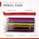 image 2 of Pack of 12 Colouring Pencils in Pink Zip Clear Pencil Case