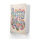 image 2 of Fun Rainbow Retro Swirls Contemporary Man Birthday Card