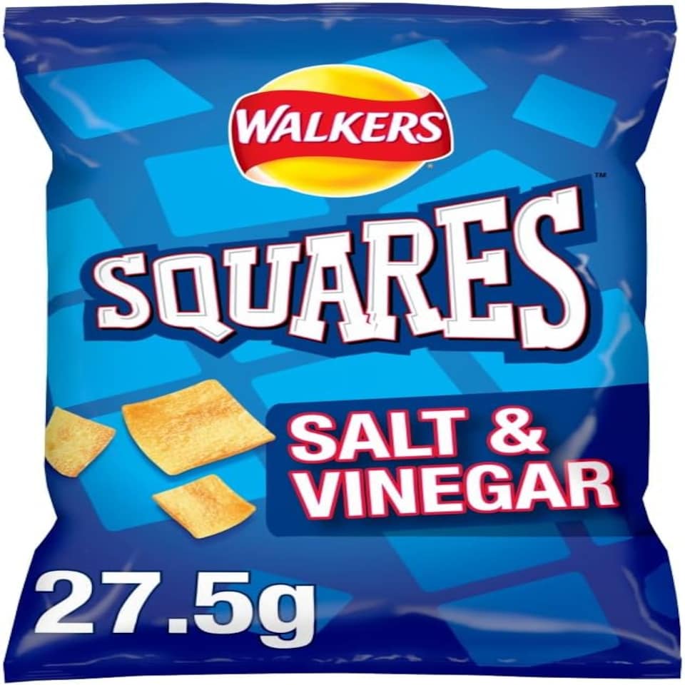 image 1 of Walkers Squares Salt & Vinegar Snacks Crisps 27.5g (Case of 32)