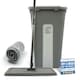 image 1 of Flat Mop and Bucket Set with Swivel Head Built In Wringer and 2 Washable Microfibre Mop Heads