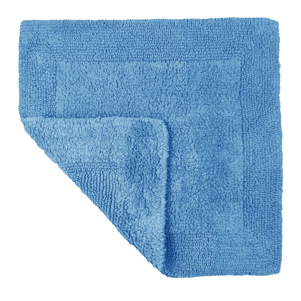 image 1 of Heavyweight Reversible Square Bath Mat White | White