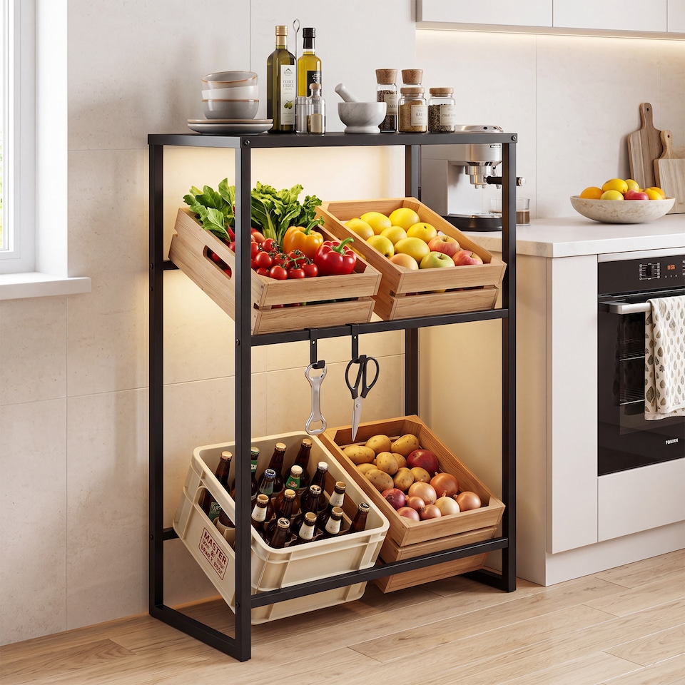 3-Tier Kitchen Storage Rack - Tesco Groceries