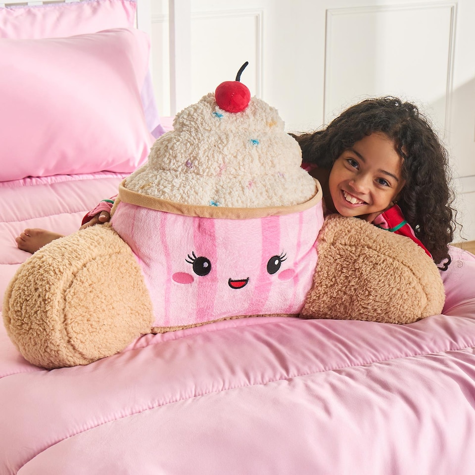 image 1 of OHS Sprinkles the Cupcake Cuddle Cushion Novelty Reading Pillow