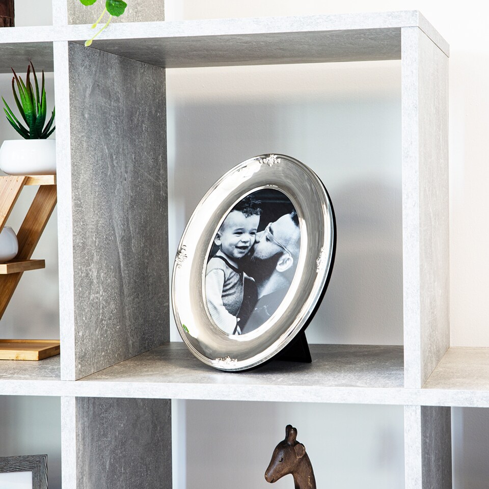 image 1 of Traditional Oval Silver Plated 5 x 7 Single Picture Frame Lacquer Coated | Silver | 5" x 7"