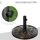 image 3 of Outsunny 13KG Round Parasol Base Heavy Duty Cement Stand Umbrella Holder Bronze