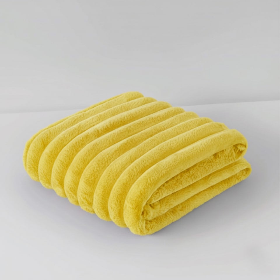 image 1 of Chunky Ribbed Mink Throw Ultra Soft Warm Elegant Blanket for Sofa Or Bed