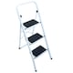 image 1 of Gr8 Home 3 Step Ladder Folding Stool Non Slip Tread Heavy Duty Steel Foldable Home DIY