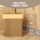image 7 of HOMCOM Double Laundry Basket with Lid, 100L Bamboo Laundry Hamper with Rope Handles, Washing Basket with Removable Liner for Bathroom, Bedroom, Brown | Brown | Cream White