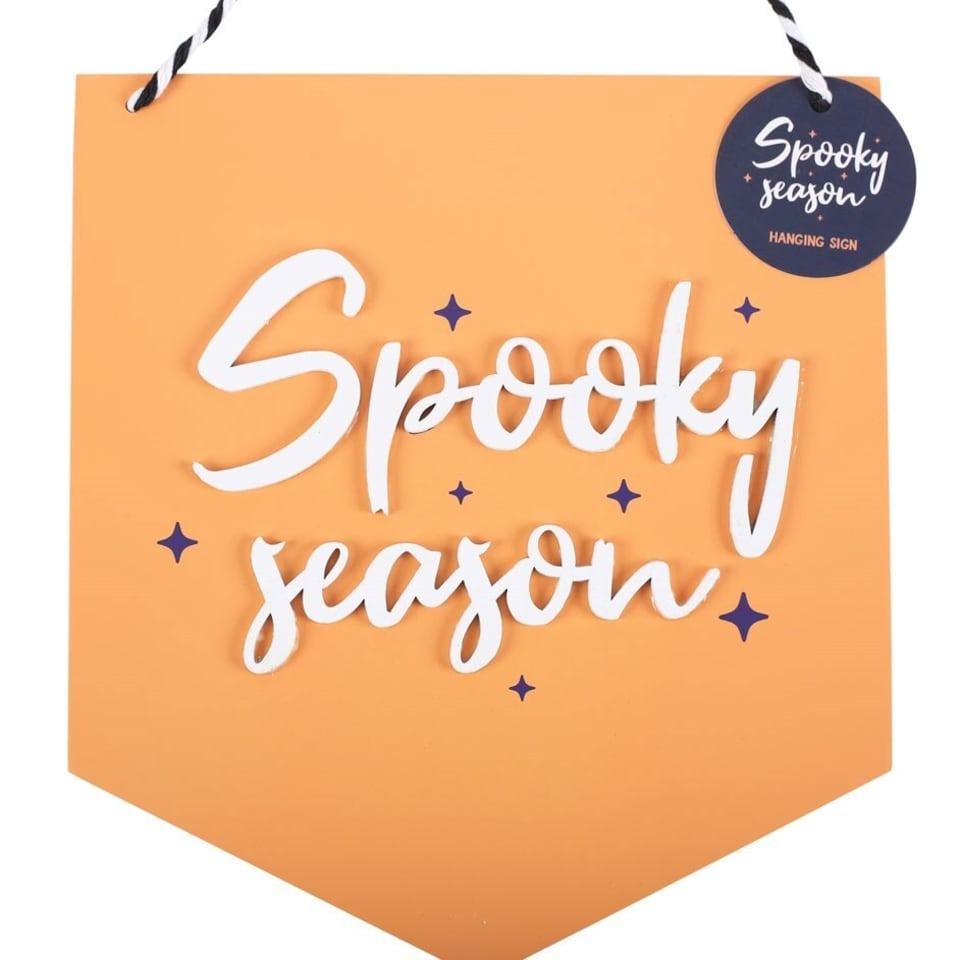 image 1 of Something Different Spooky Season Hanging Plaque - Orange - One Size