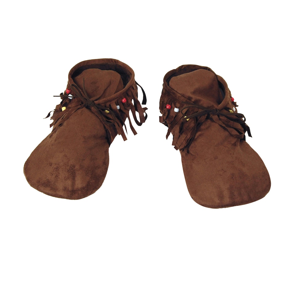 image 1 of Bristol Novelty Mens Hippie Leather Moccasins - Brown - 9-11 UK Brown | 11