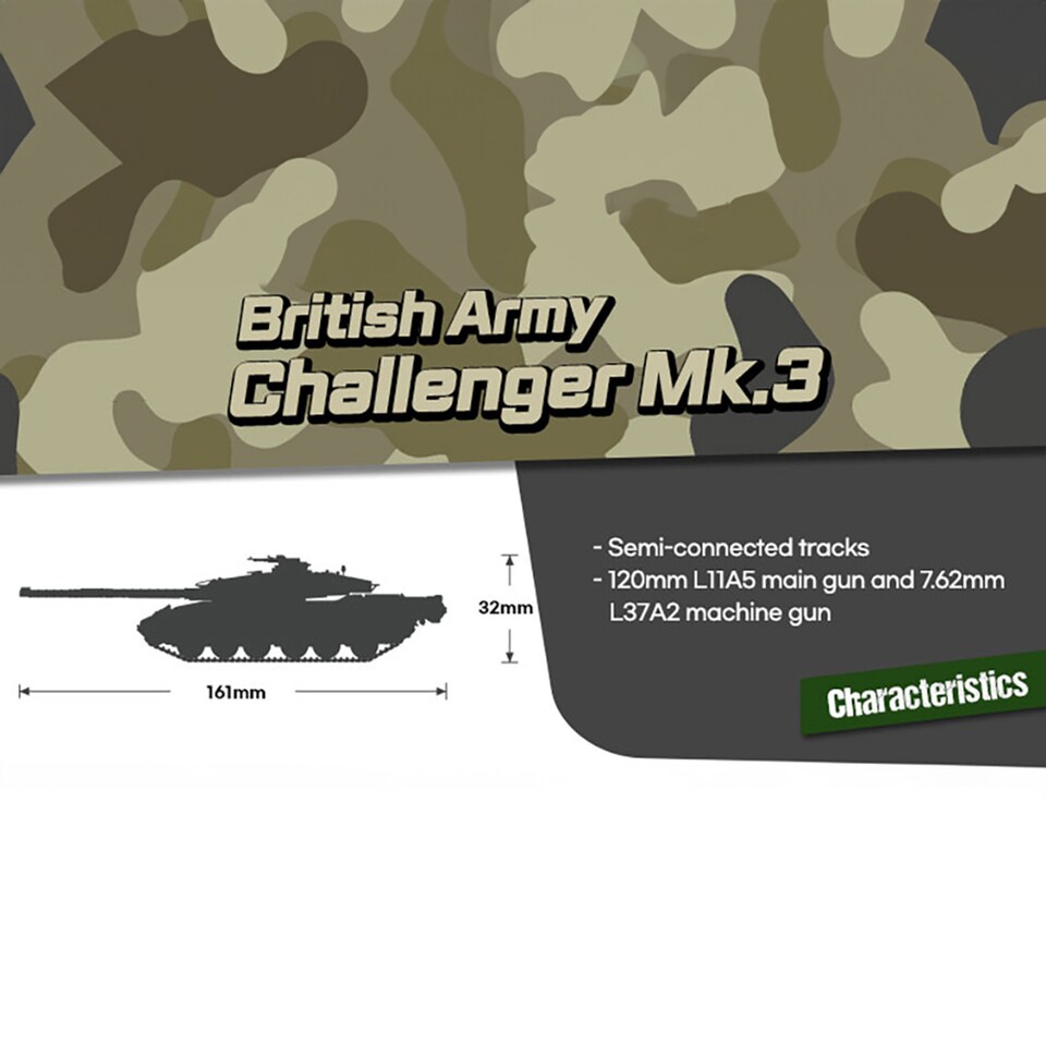 image 1 of Academy British Army Challenger 1 Mk.3 Tank Model Kit Scale 1-72