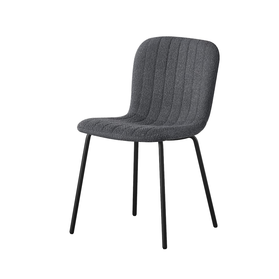 image 1 of Set of 6 Teddy Faux Fur Stitched Design Dining Chairs Dark Grey Bella by MCC