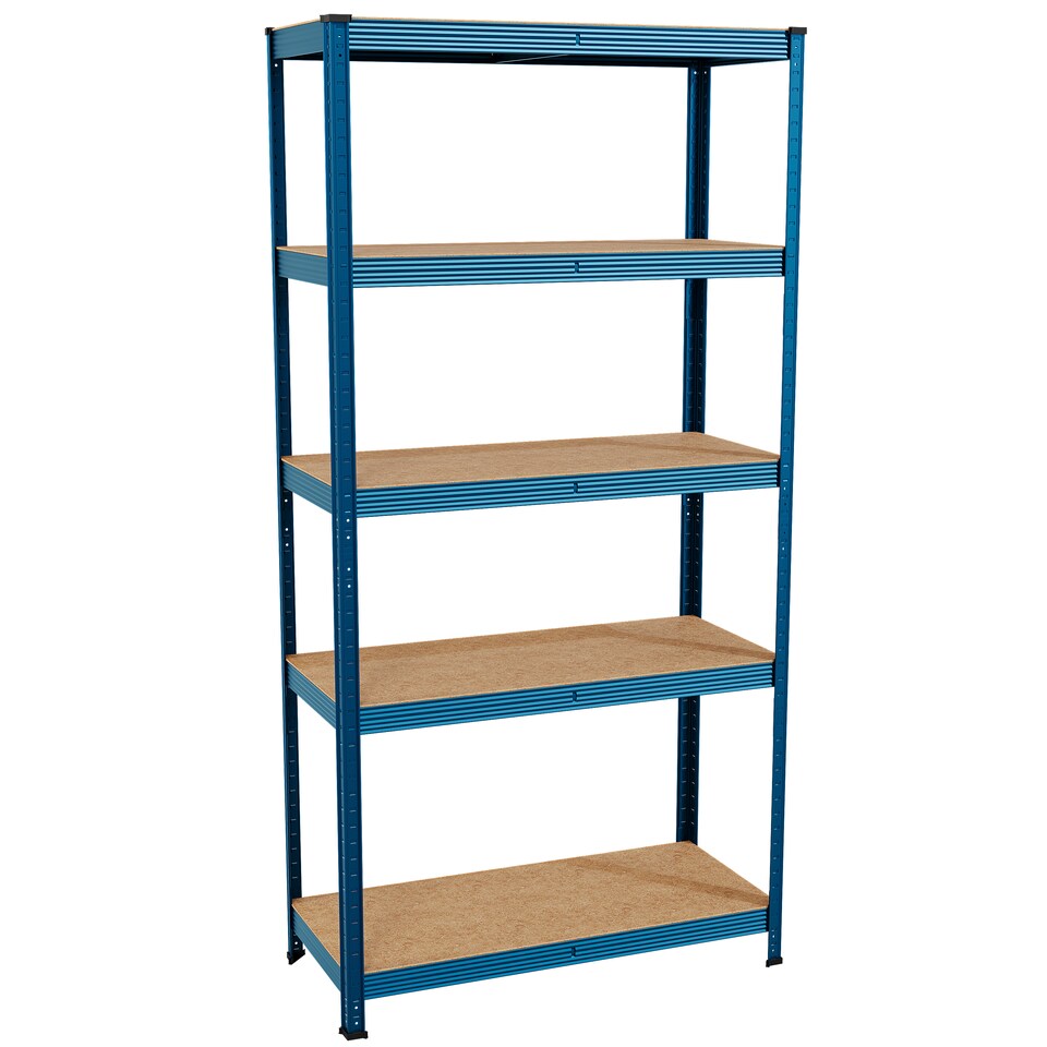 image 1 of Home Vida 5 Tier Garage Shelf Heavy Duty Boltless Shelving Storage Unit, Blue
