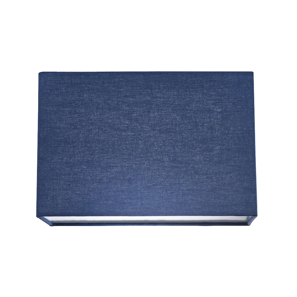 image 1 of Contemporary and Stylish Navy Midnight Blue Linen Fabric Rectangular Lamp Shade | Blue | Midnight Blue | 1