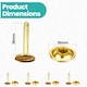 image 2 of 10mmx18mm Double Cap Rivets, Extra Long Metal Studs for DIY- 50pcs